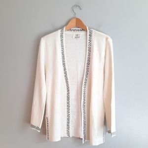 Ades of California Vintage White Open Cardigan